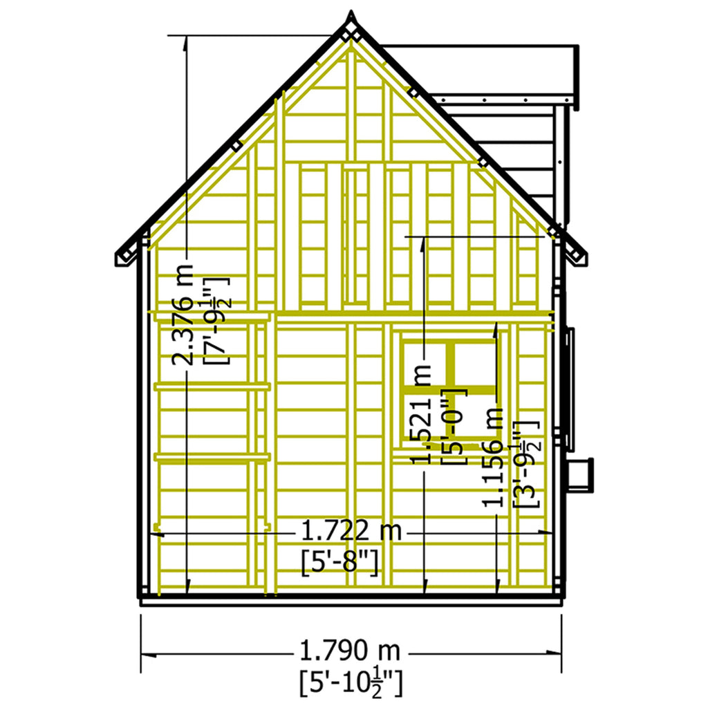 Shire Hatter’s House 8x6ft Wooden Playhouse – Kids Garden Outdoor Playhouse