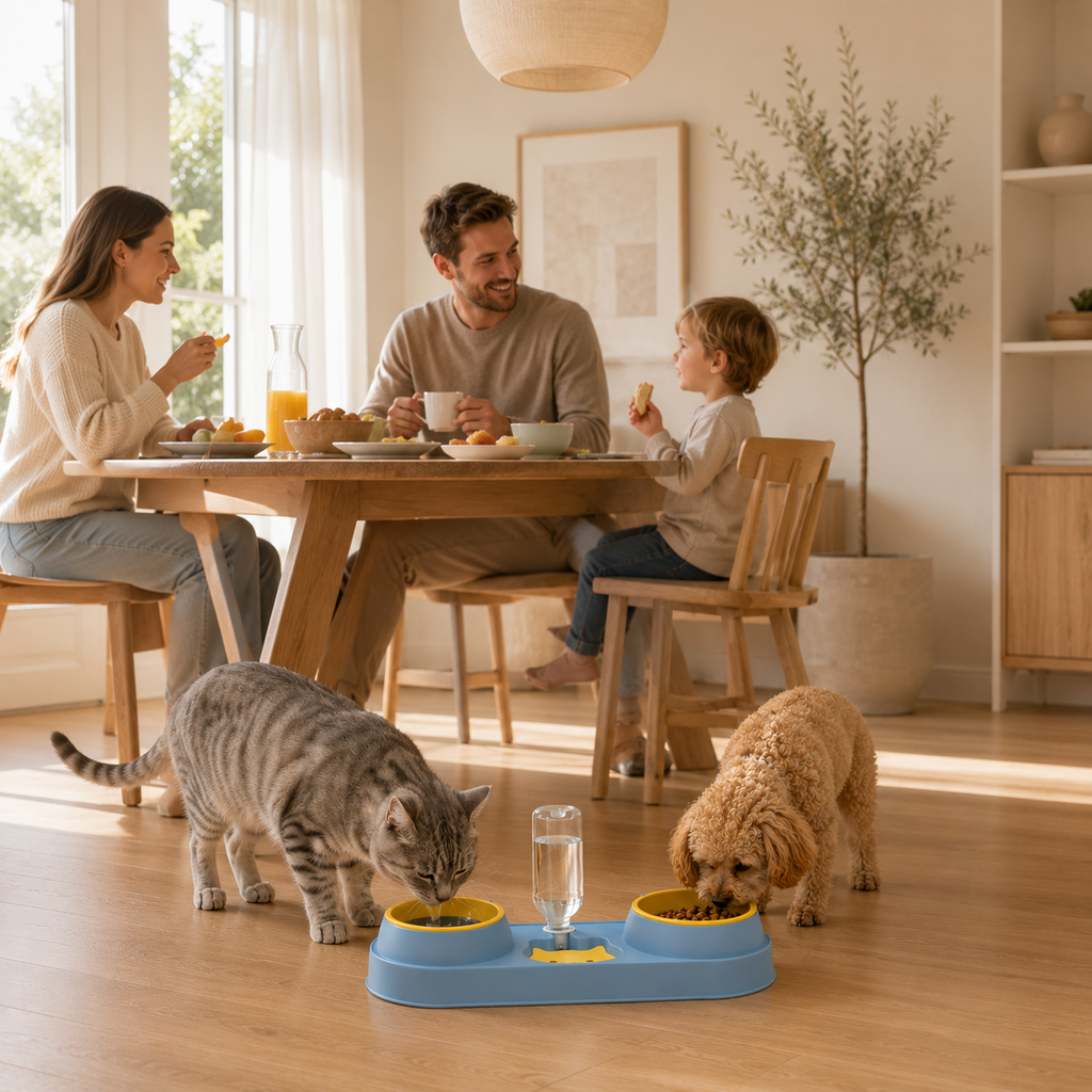 Automatic Pet Feeding & Water Bowl Set