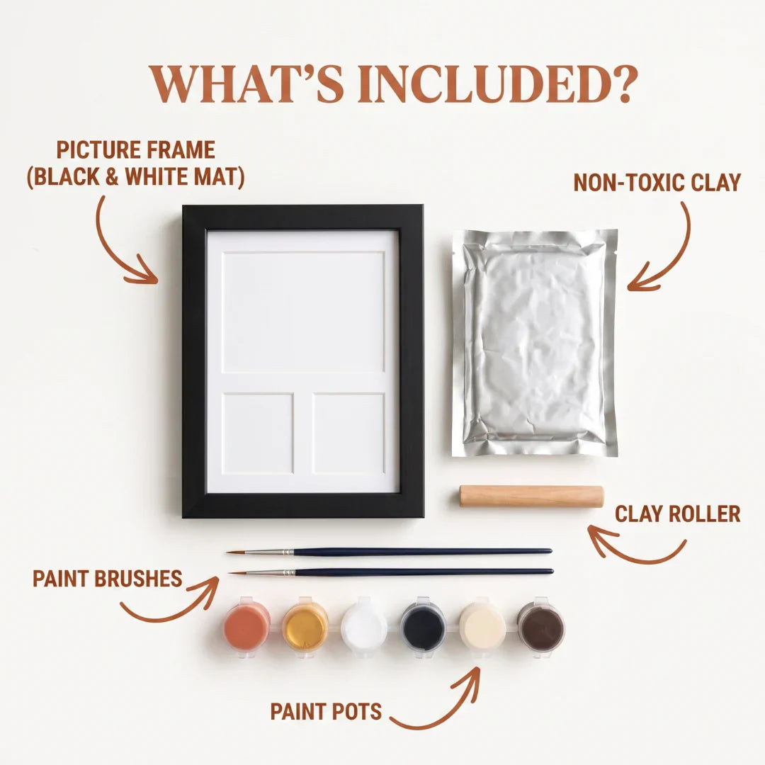 Pet Paw Print Keepsake Kit with Photo Frame