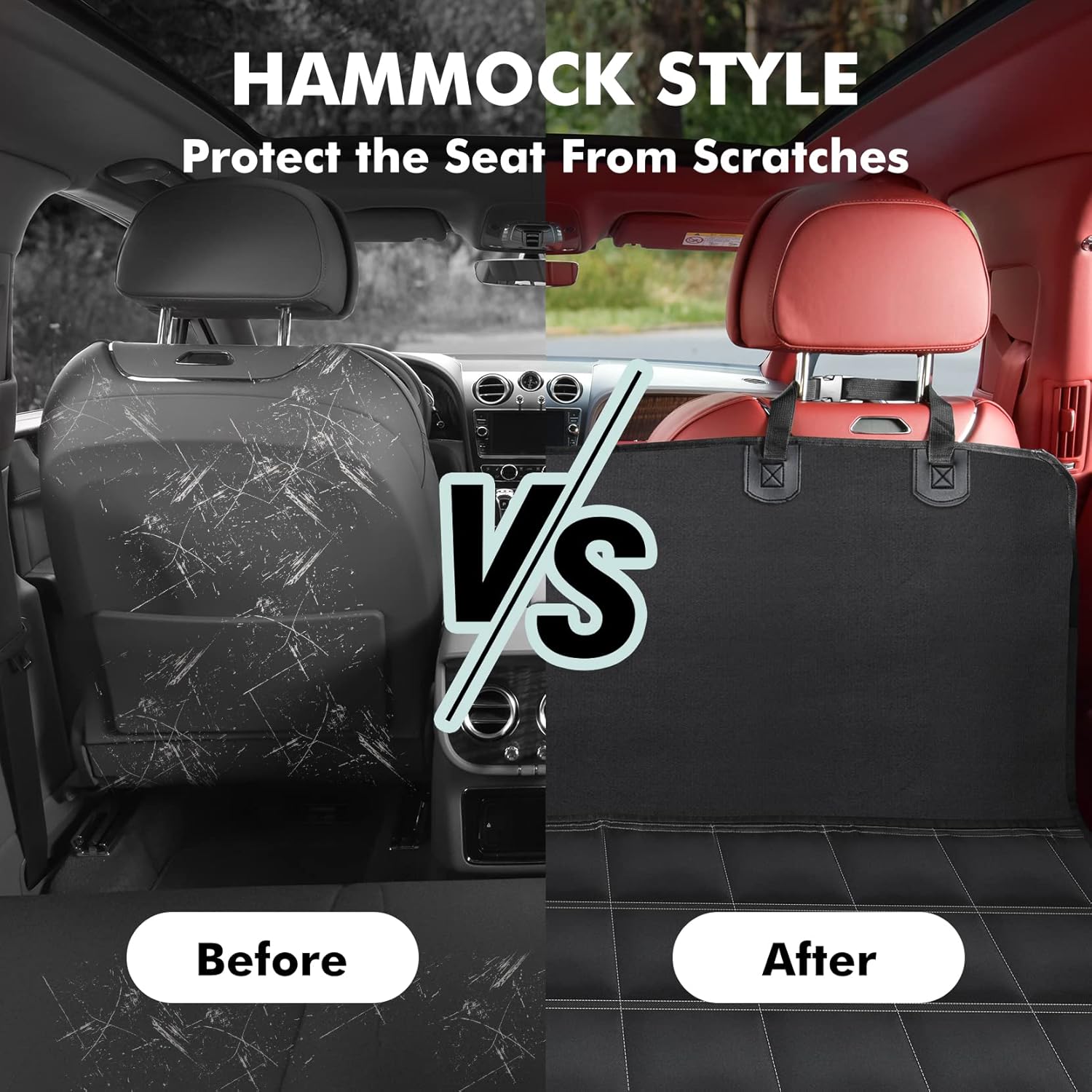 Hopidogie 4-in-1 Dog Car Seat Cover – Waterproof, Nonslip & Scratchproof Hammock, Bench, Trunk & Picnic Mat