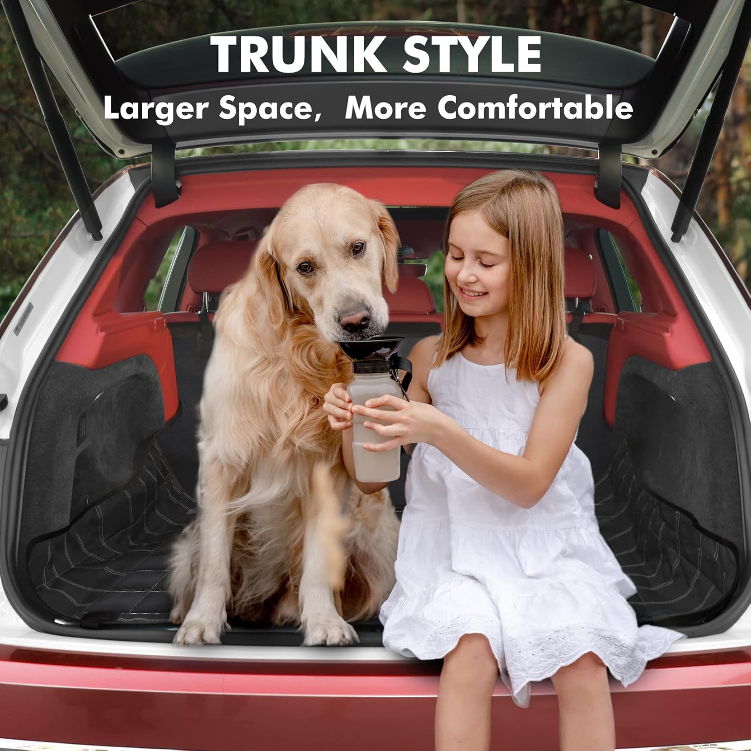 Hopidogie 4-in-1 Dog Car Seat Cover – Waterproof, Nonslip & Scratchproof Hammock, Bench, Trunk & Picnic Mat