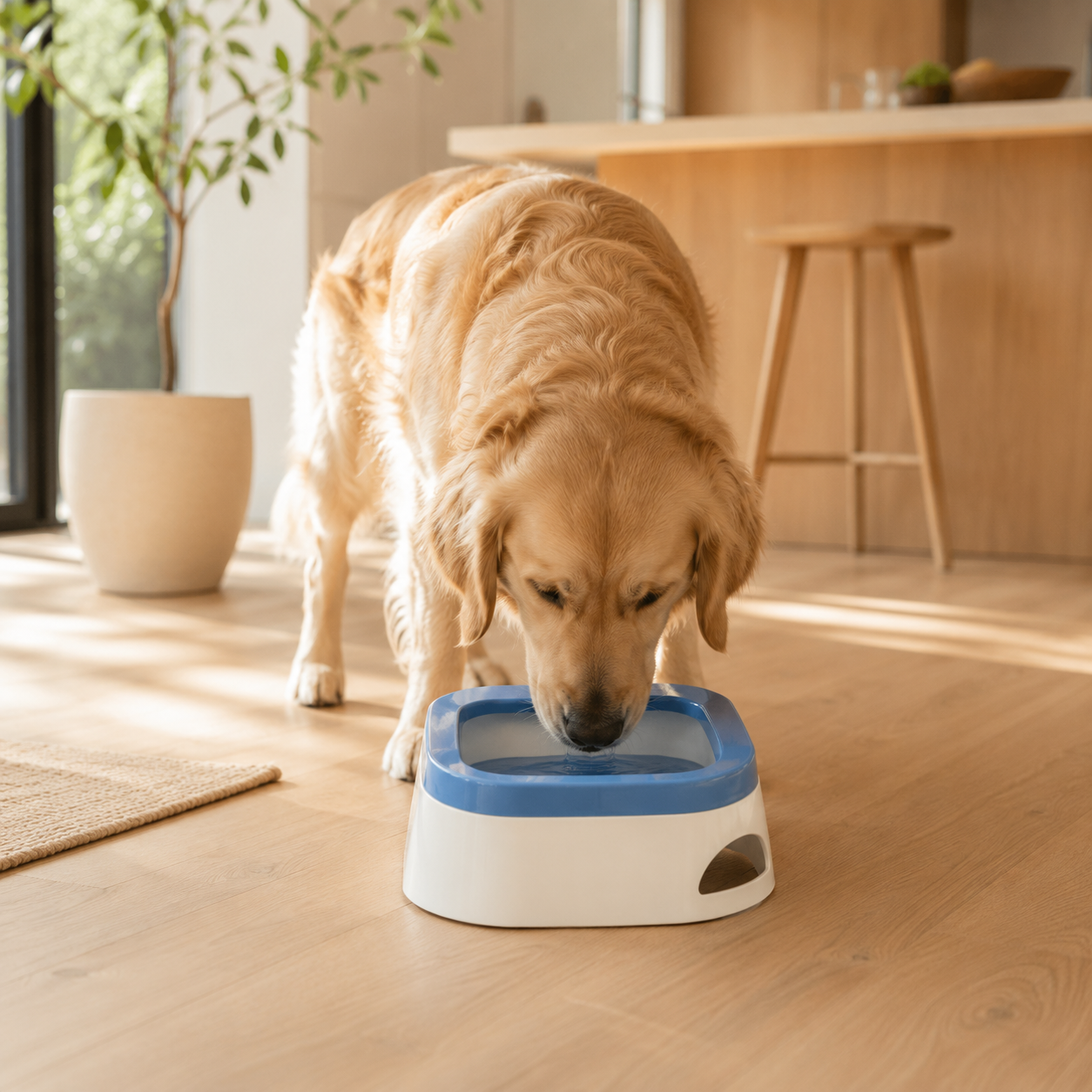 SplashGuard Large Capacity Pet Water Bowl