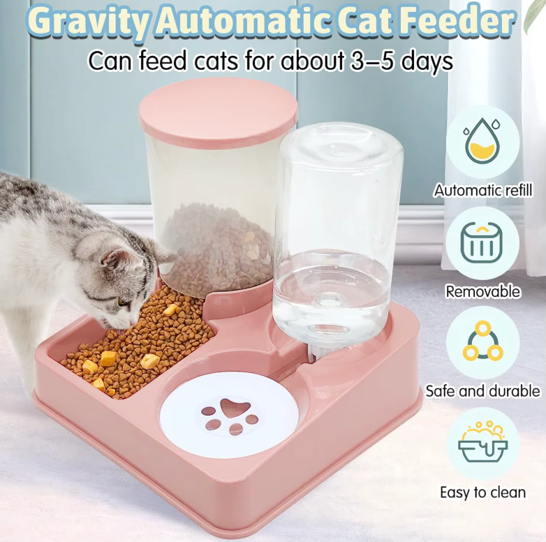 PawServe 2-in-1 Automatic Pet Feeder & Water Dispenser