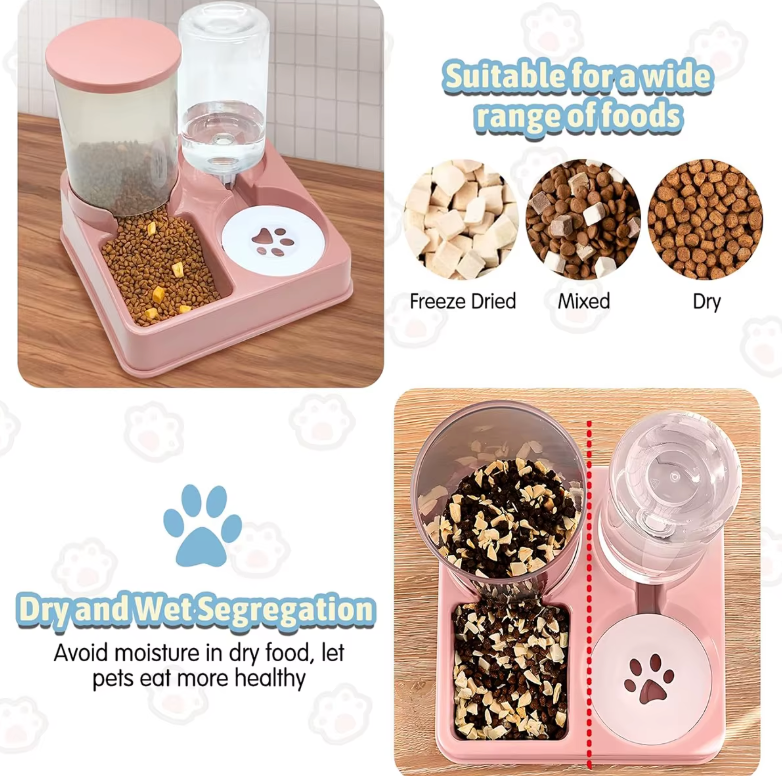 PawServe 2-in-1 Automatic Pet Feeder & Water Dispenser