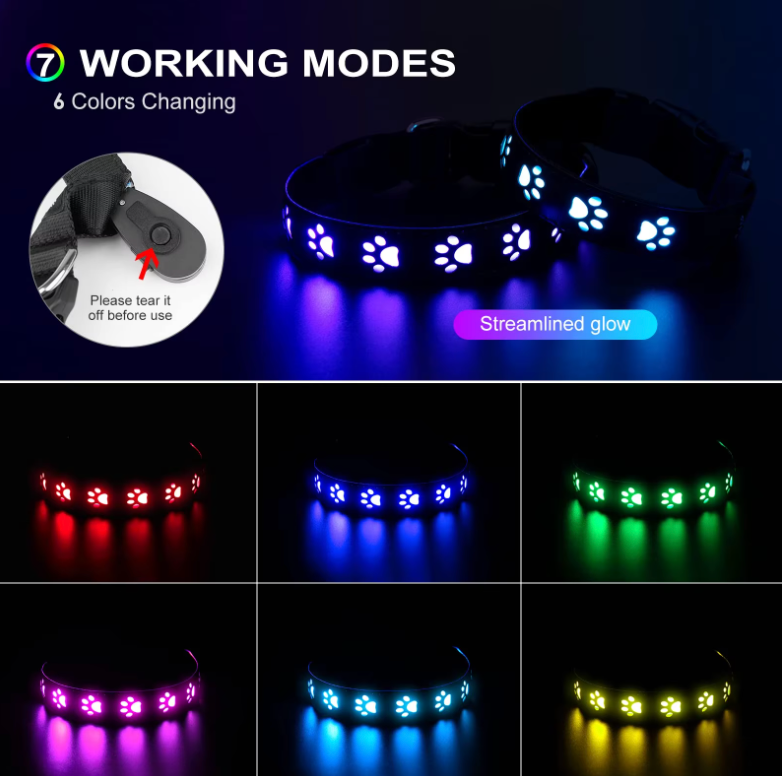 GlowPup 7-Mode LED Dog Collar