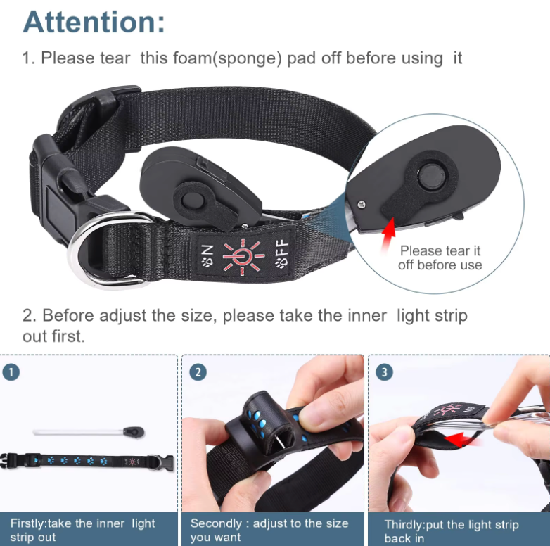GlowPup 7-Mode LED Dog Collar