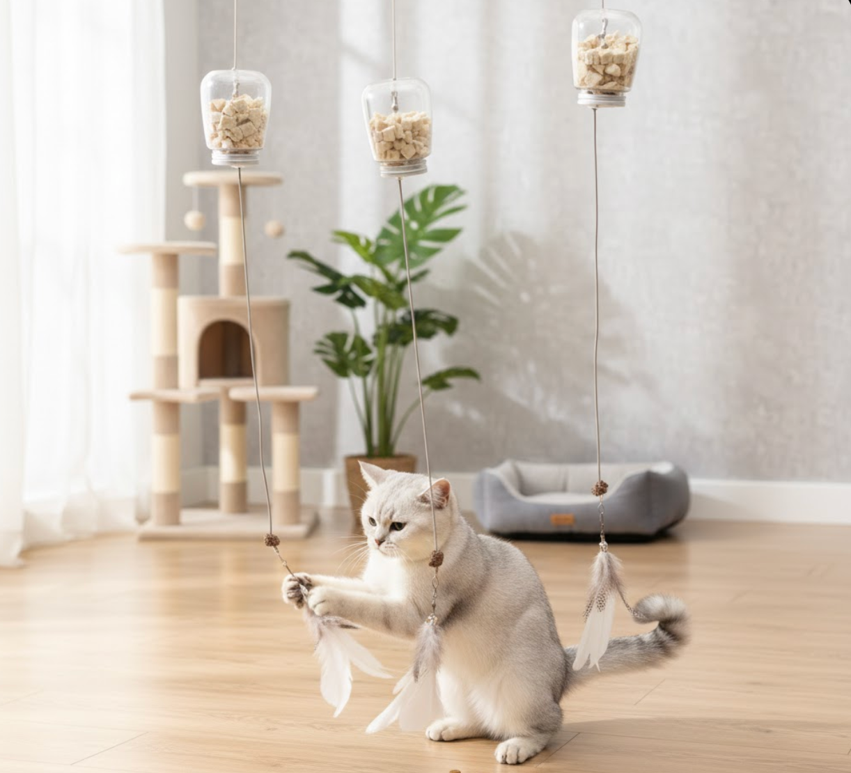 Hanging 'Catch & Snack' Interactive Cat Toy