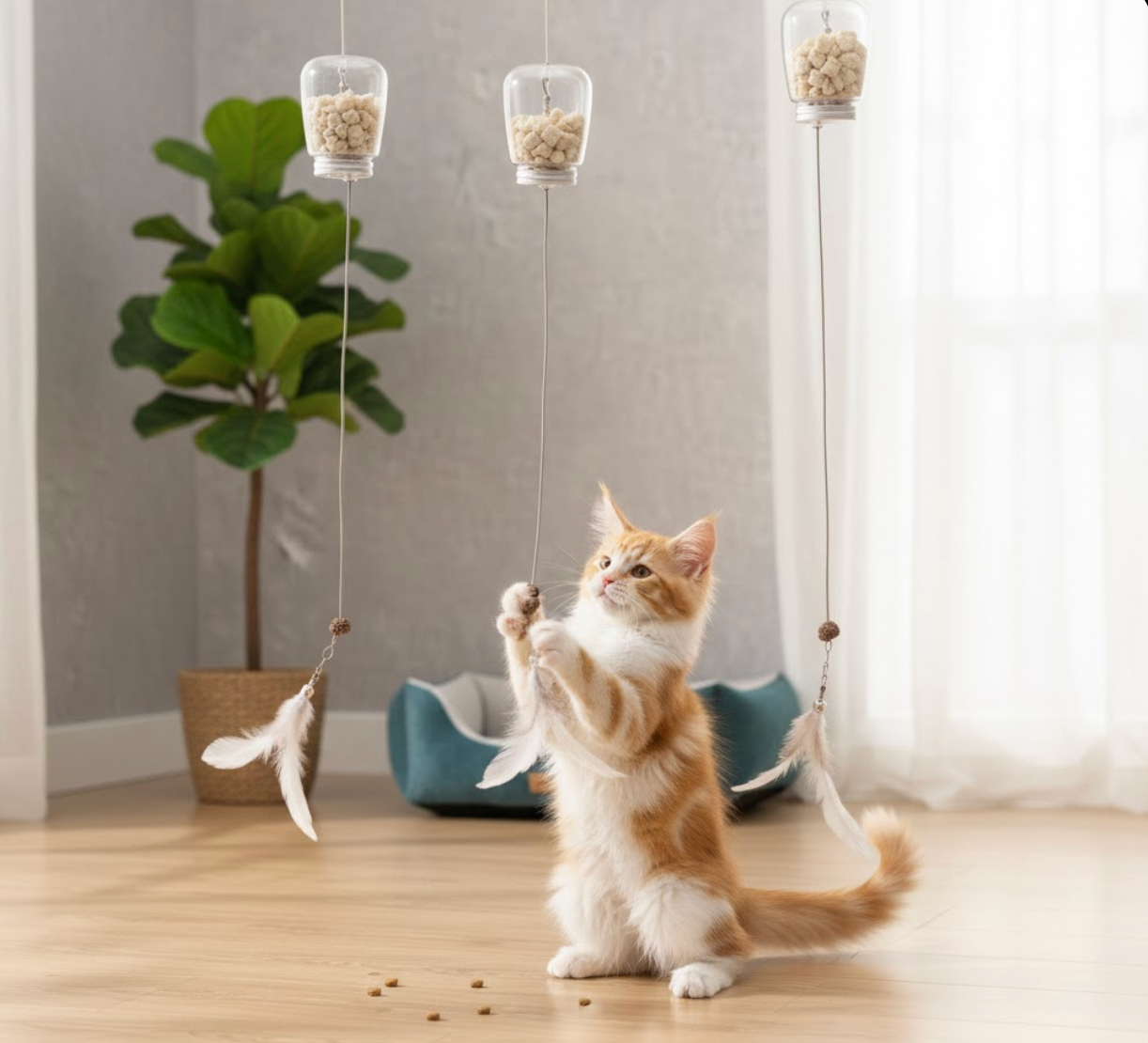 Hanging 'Catch & Snack' Interactive Cat Toy