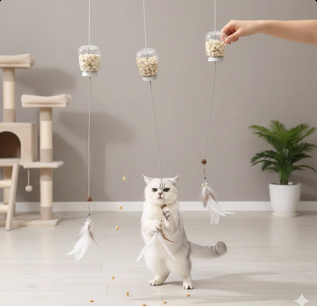 Hanging 'Catch & Snack' Interactive Cat Toy