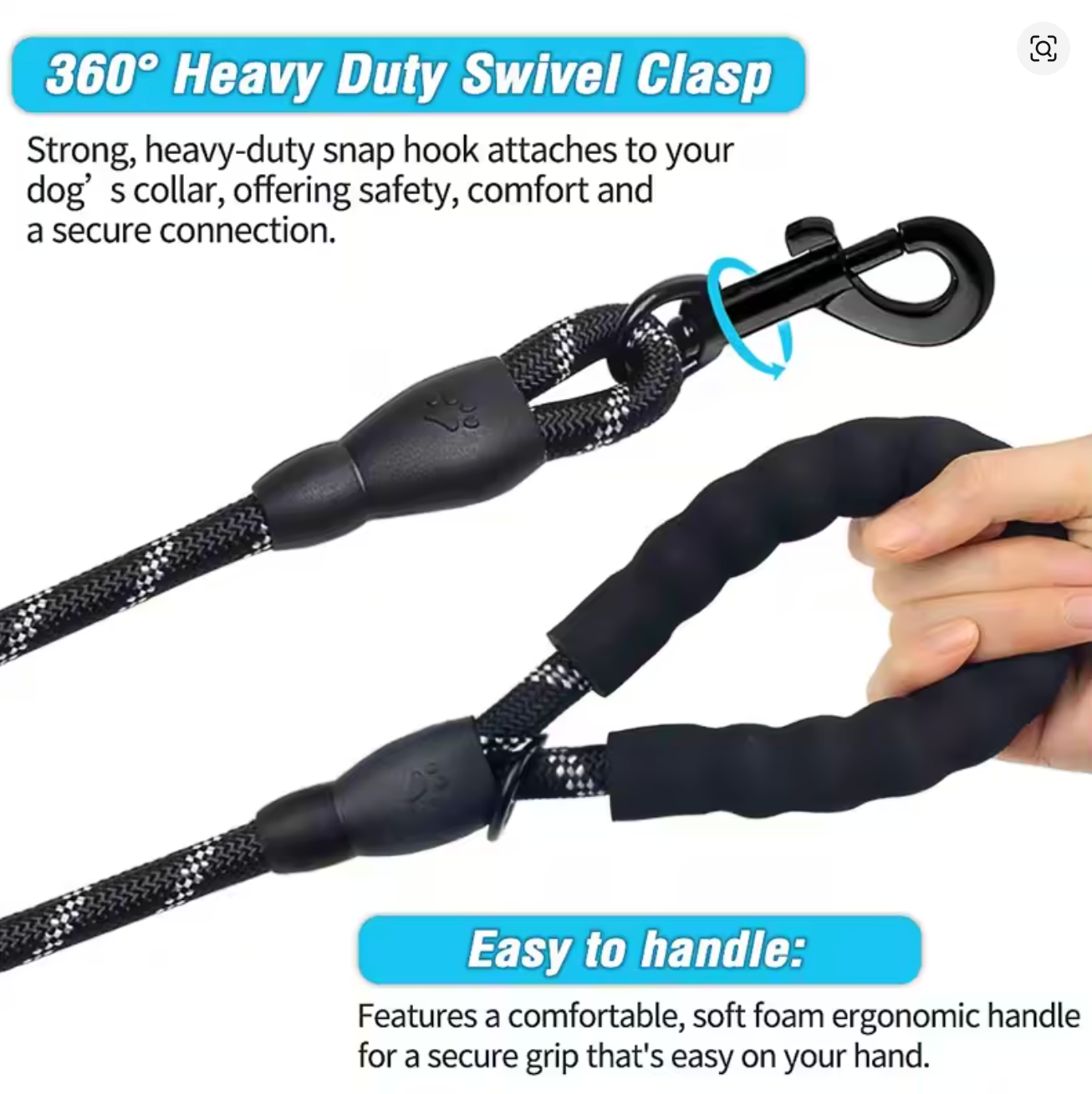Long-Reach Reflective Round Climbing Leash