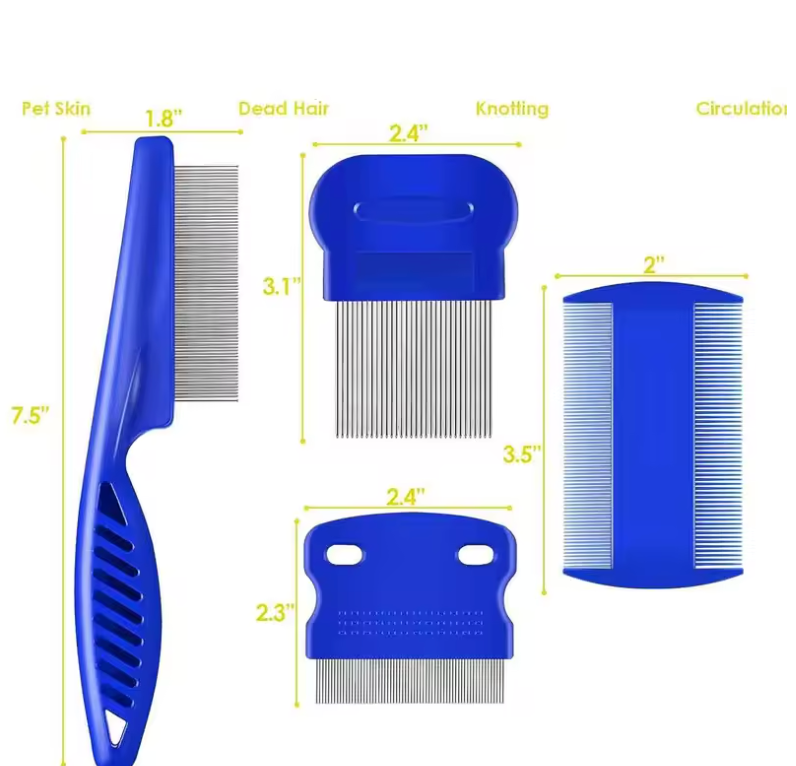 Essential 4-Piece Pet Health & Grooming Comb Set