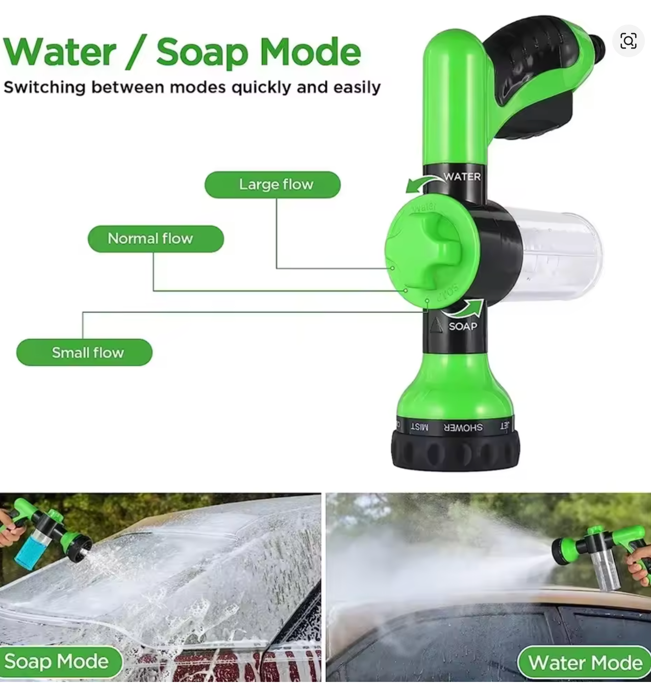 HydroFoam 3-Mode Pet Shower Gun