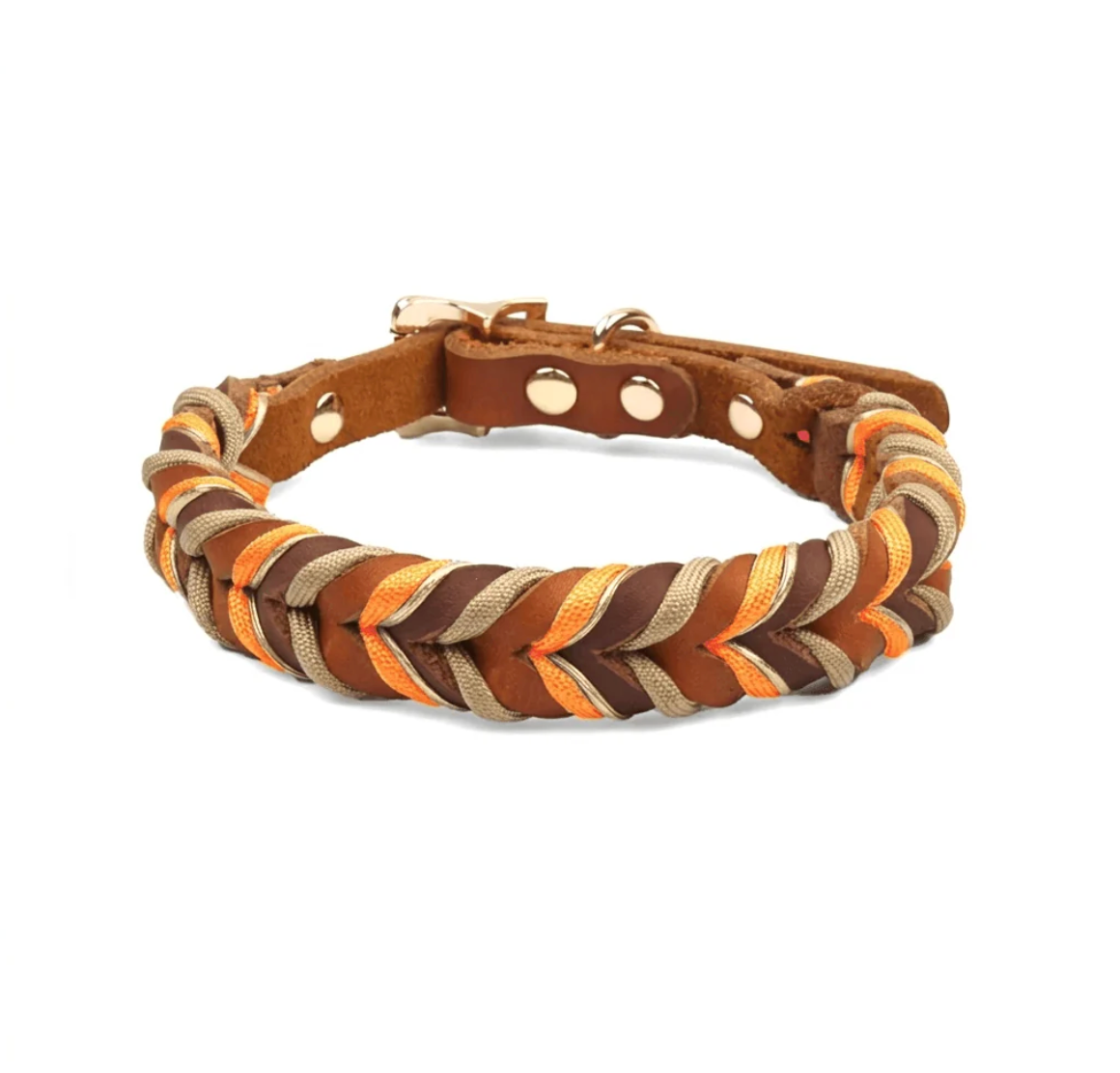 Handwoven Leather Dog Collar