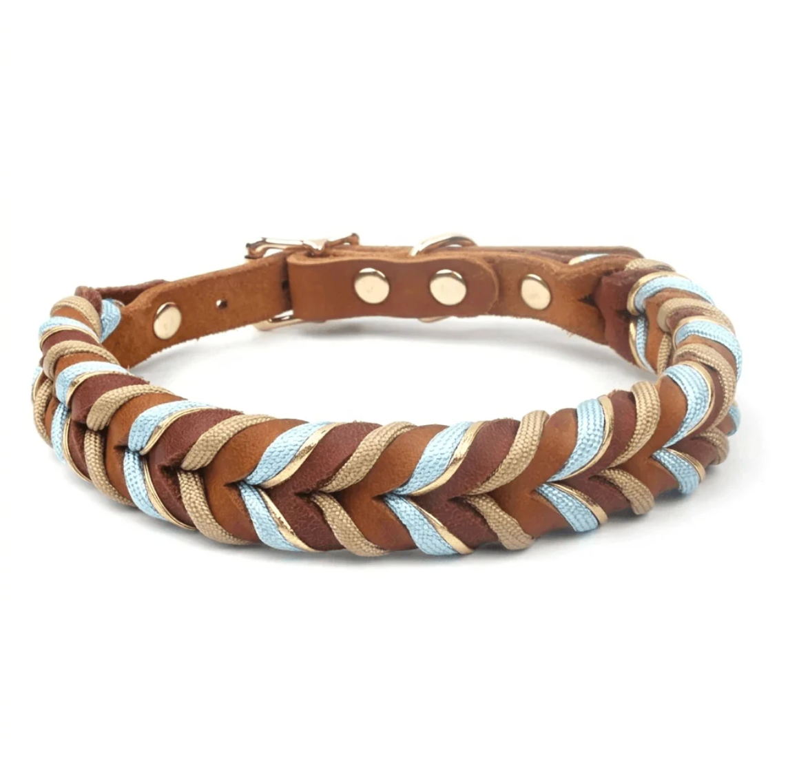 Handwoven Leather Dog Collar