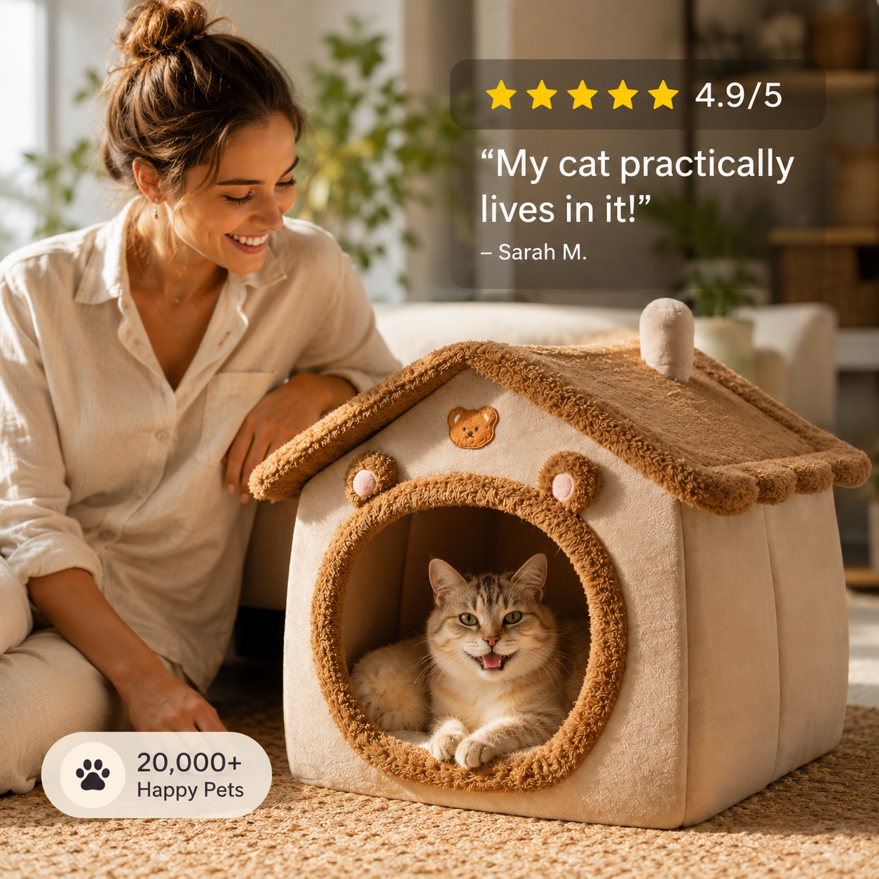CozyNest Foldable Pet House