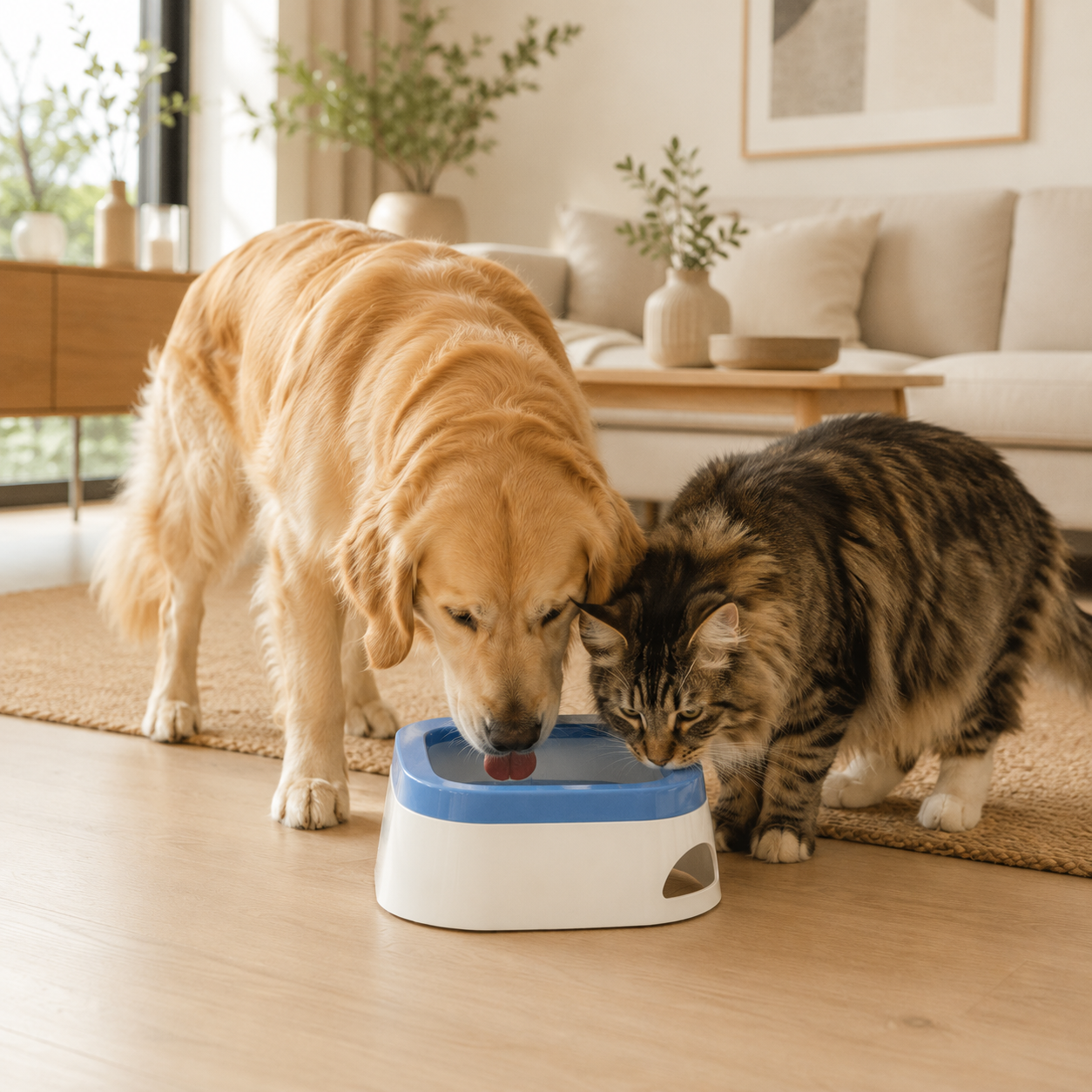 SplashGuard Large Capacity Pet Water Bowl
