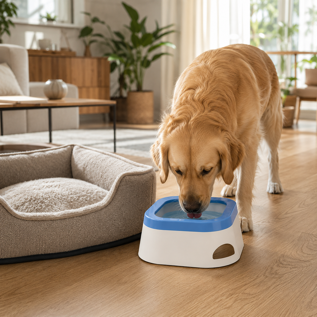 SplashGuard Large Capacity Pet Water Bowl