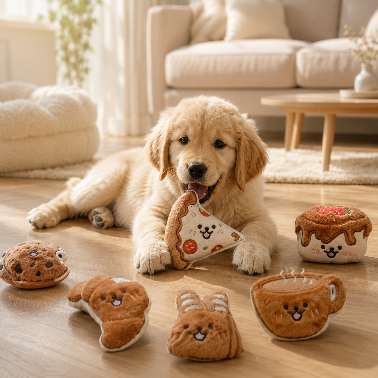 Plush Squeaky Dog Toy Set
