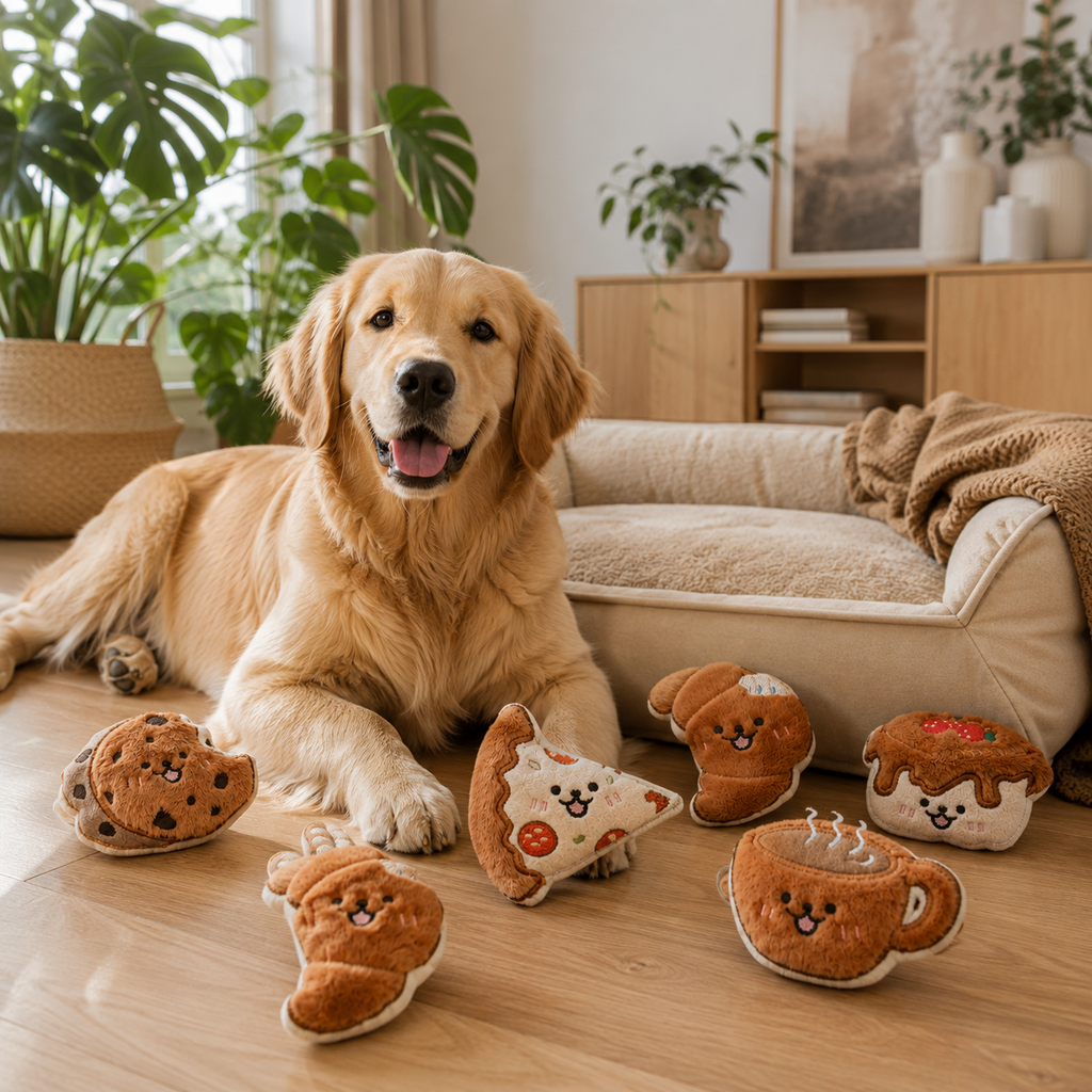 Plush Squeaky Dog Toy Set