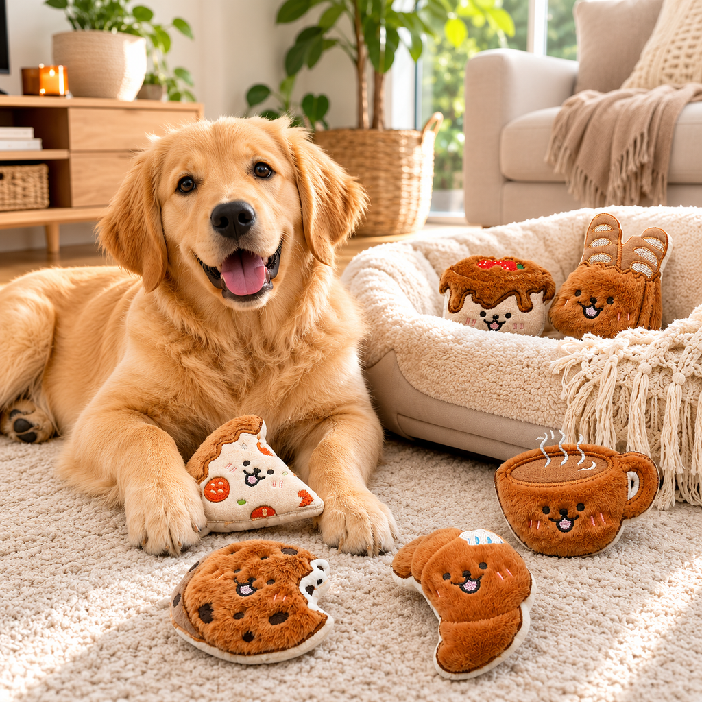 Plush Squeaky Dog Toy Set
