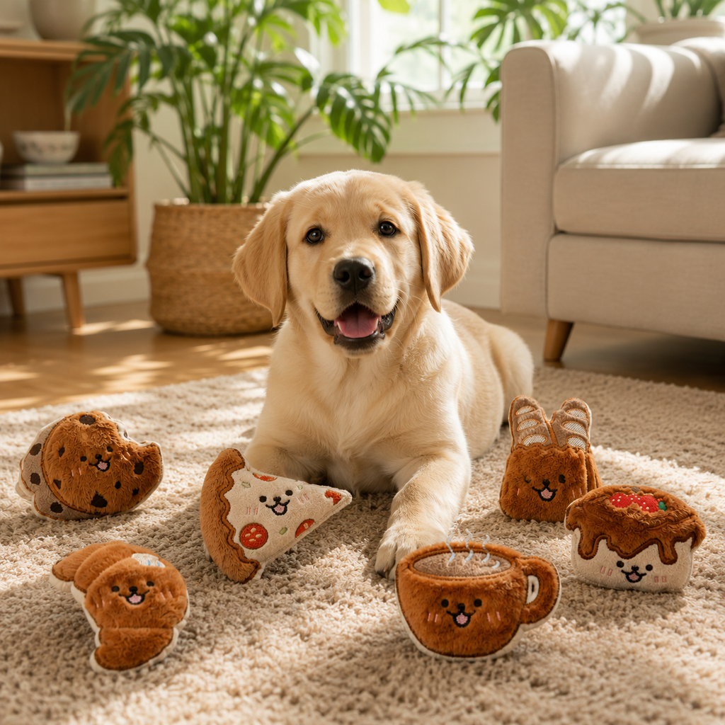 Plush Squeaky Dog Toy Set