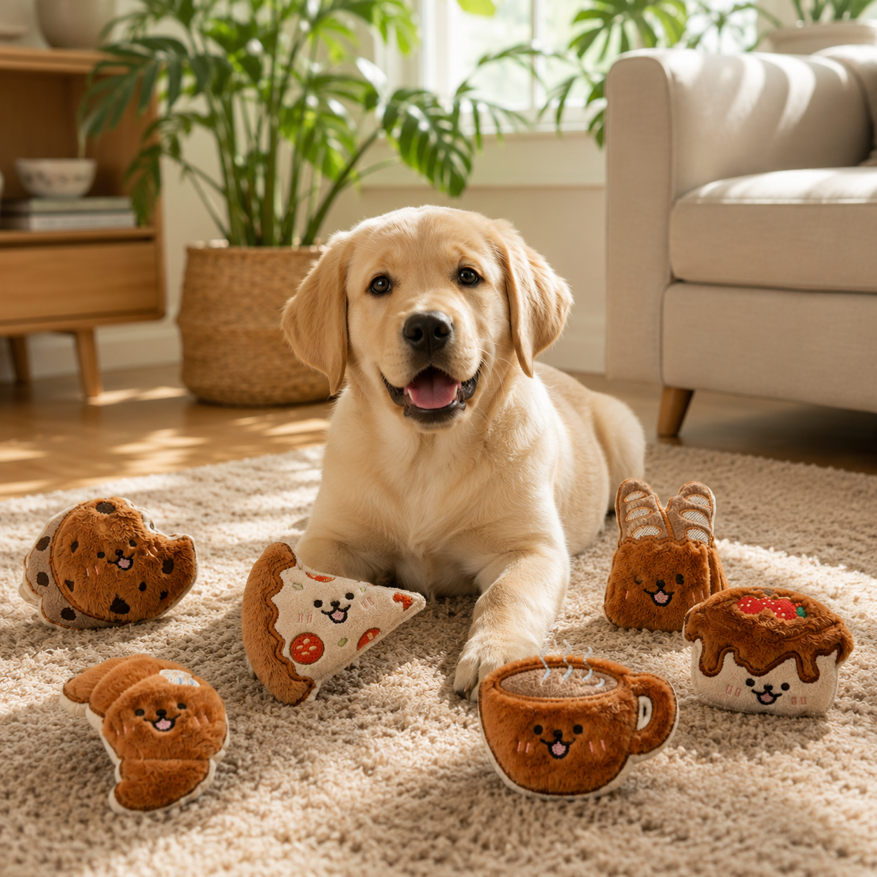 Plush Squeaky Dog Toy Set
