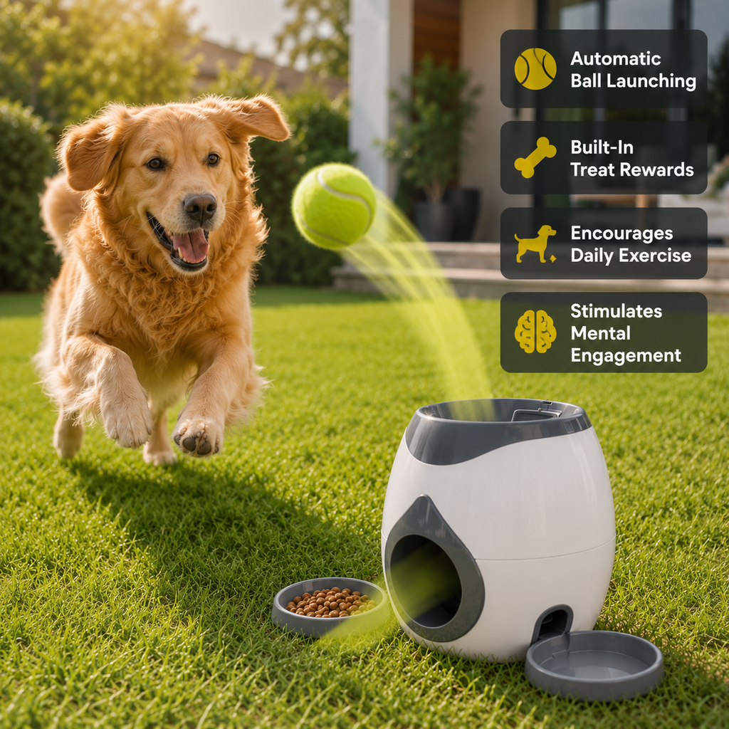 PetJoy Auto Tennis Launcher & Treat Feeder