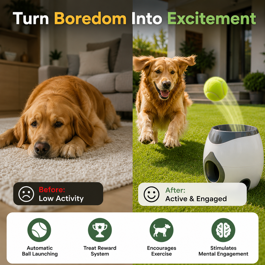 PetJoy Auto Tennis Launcher & Treat Feeder
