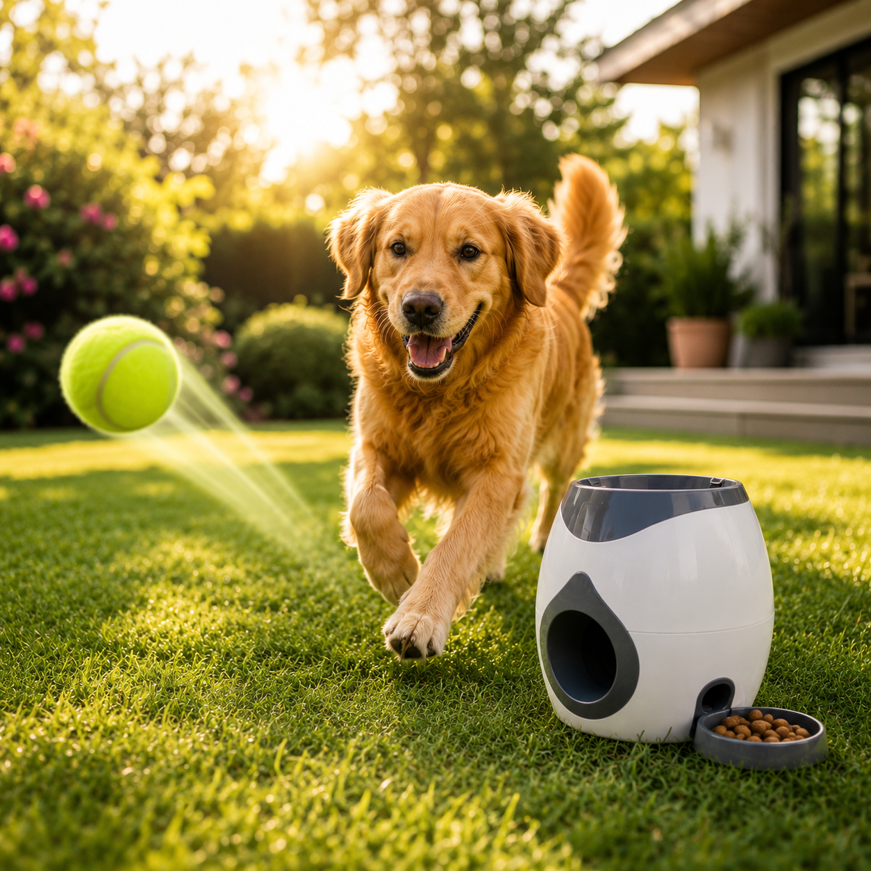 PetJoy Auto Tennis Launcher & Treat Feeder