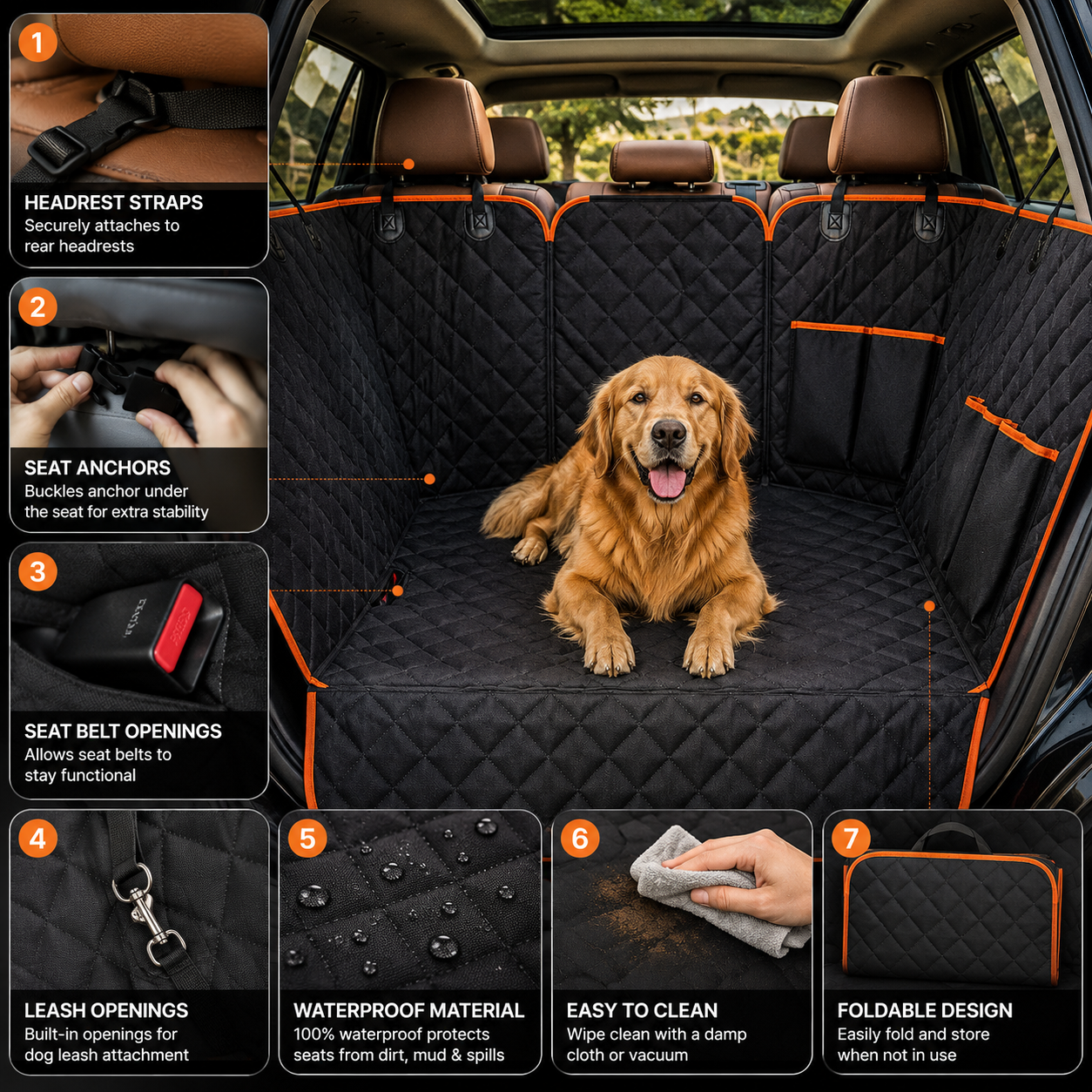 ShieldPro Waterproof Rear Seat Protector