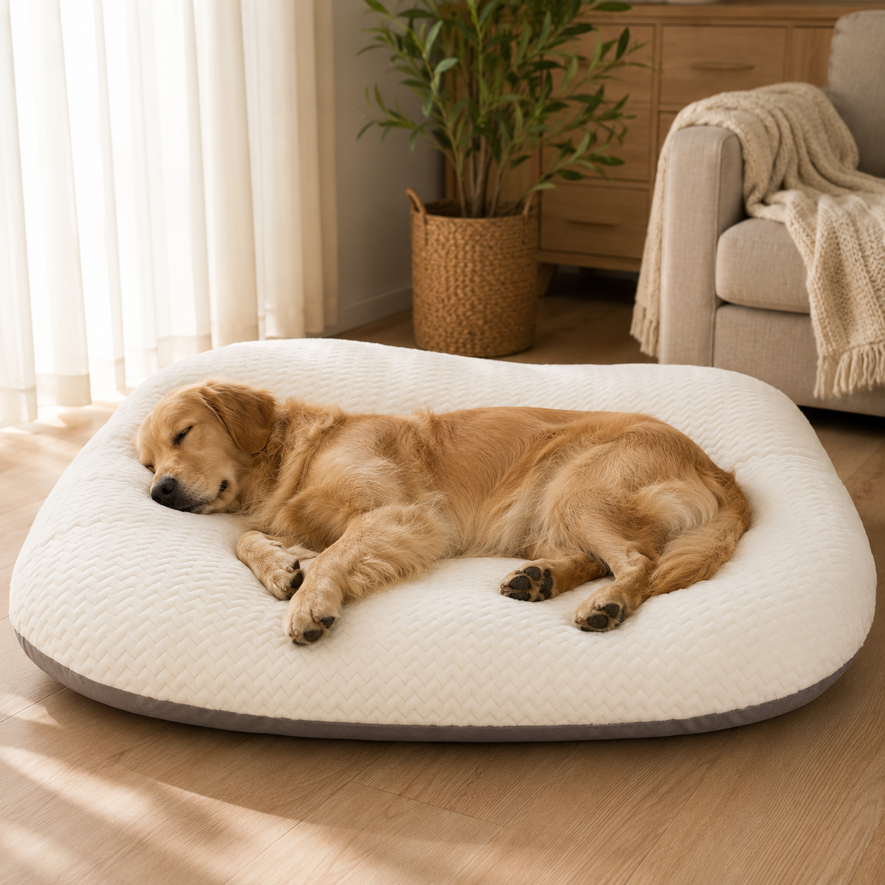 DreamCuddle Large Plush Dog & Cat Bed
