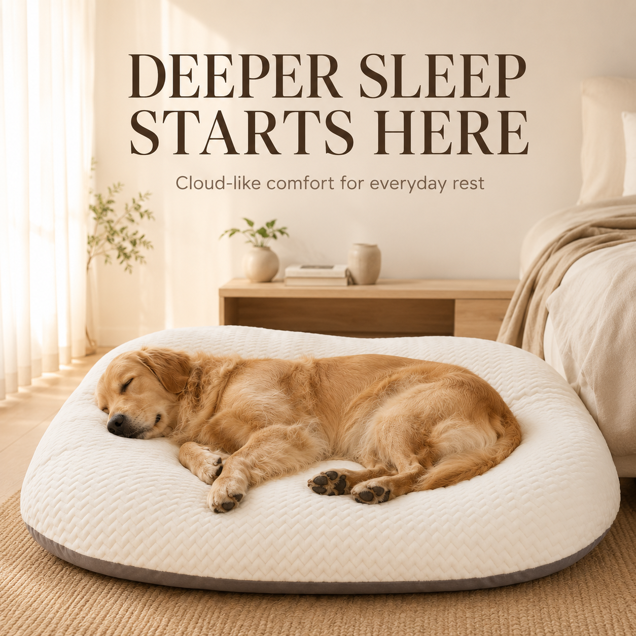 DreamCuddle Large Plush Dog & Cat Bed