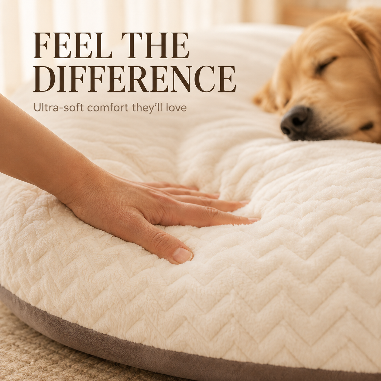 DreamCuddle Large Plush Dog & Cat Bed
