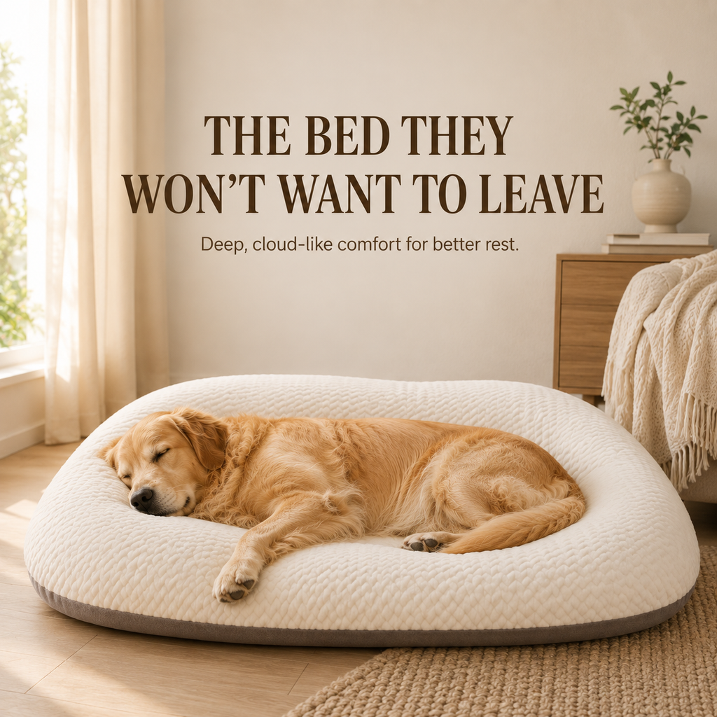 DreamCuddle Large Plush Dog & Cat Bed