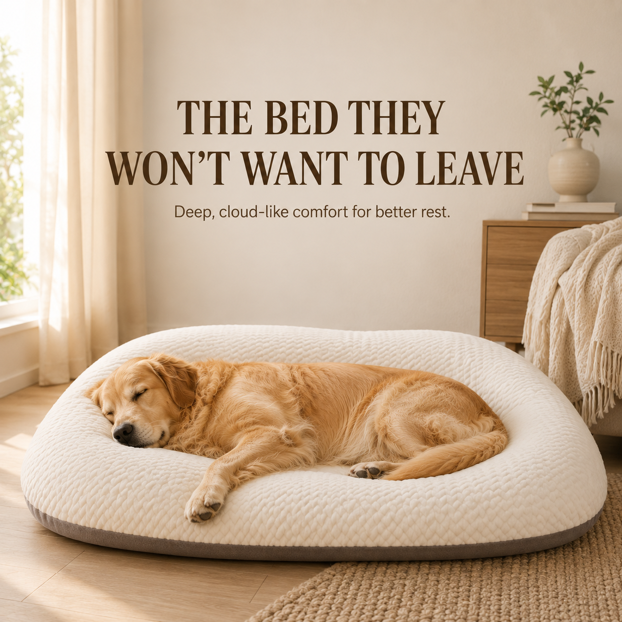 DreamCuddle Large Plush Dog & Cat Bed