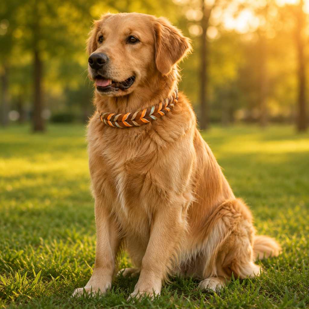 Handwoven Leather Dog Collar