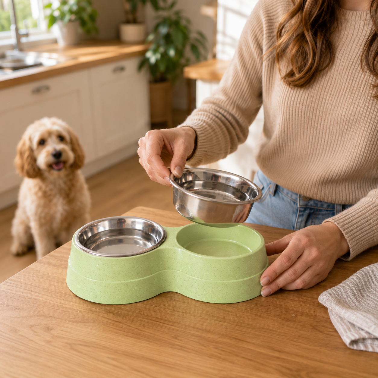 TwinFeast Stainless Steel Double Pet Bowl