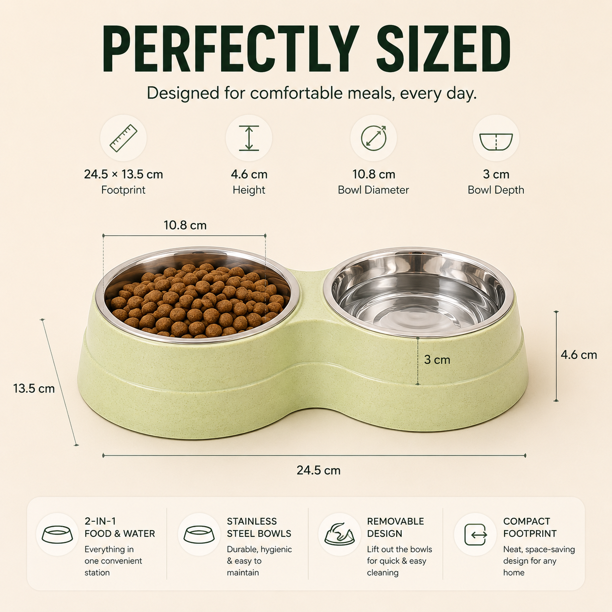 TwinFeast Stainless Steel Double Pet Bowl