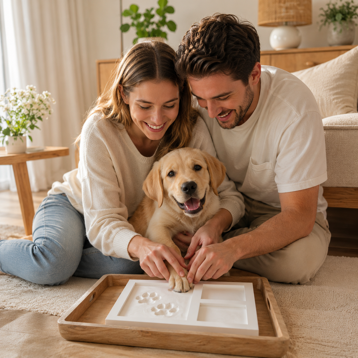 Pet Paw Print Keepsake Kit with Photo Frame