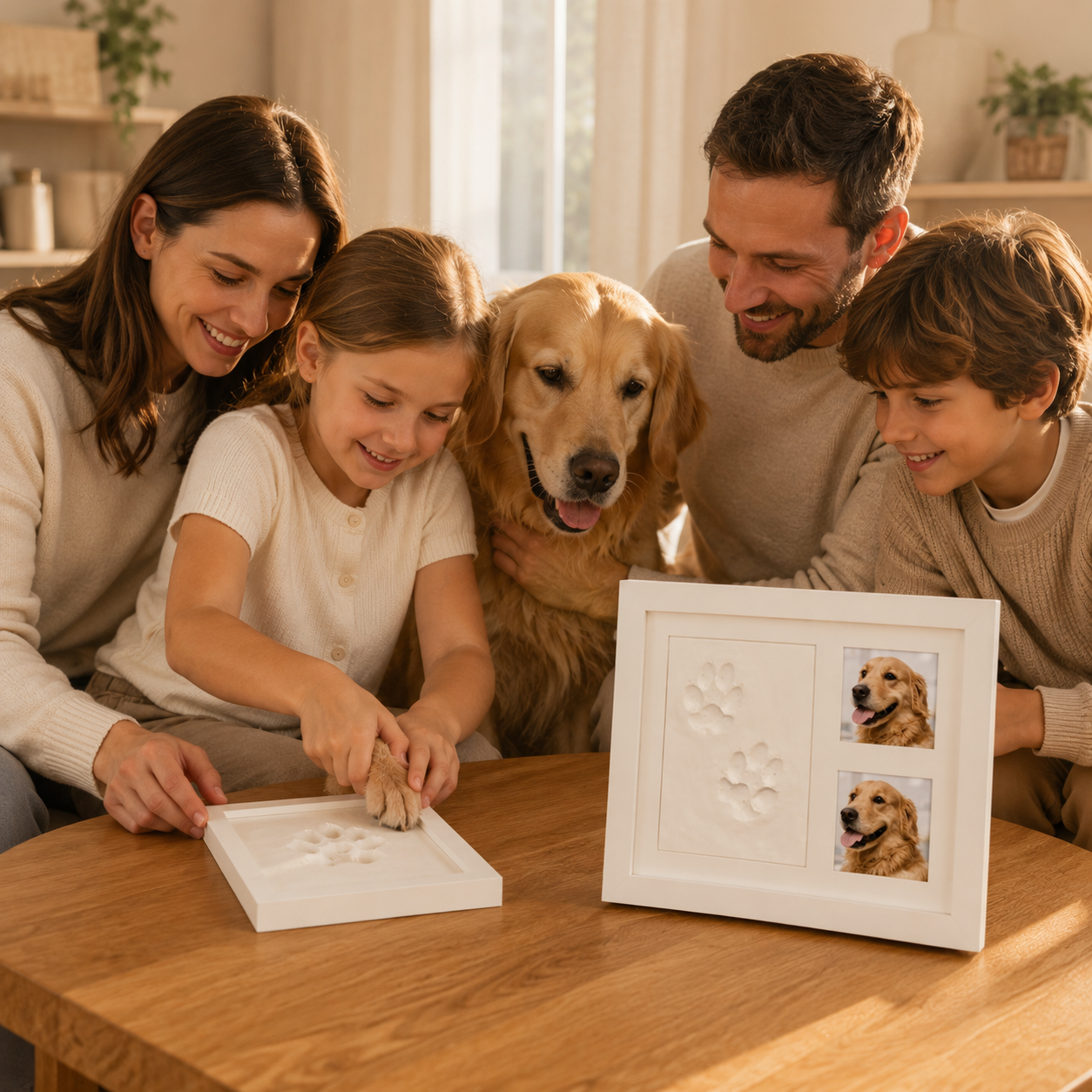 Pet Paw Print Keepsake Kit with Photo Frame