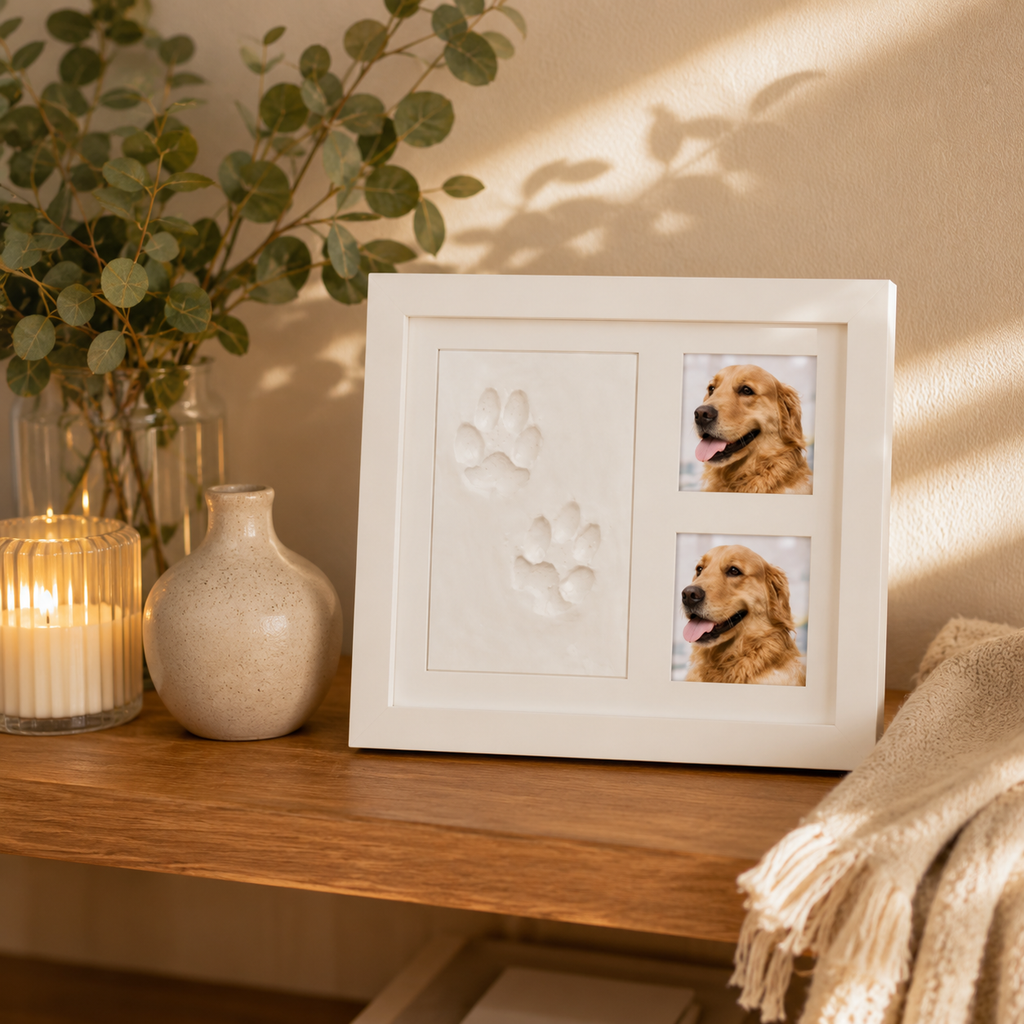 Pet Paw Print Keepsake Kit with Photo Frame
