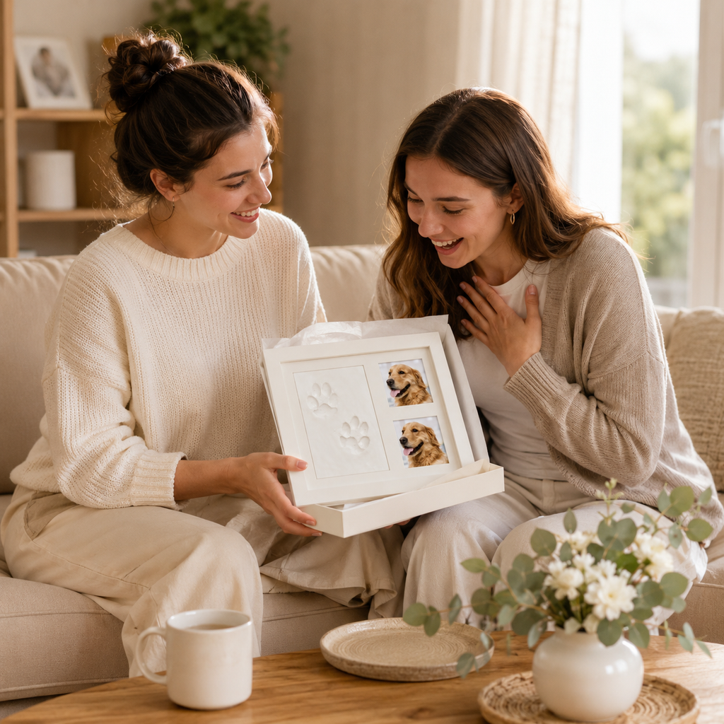 Pet Paw Print Keepsake Kit with Photo Frame