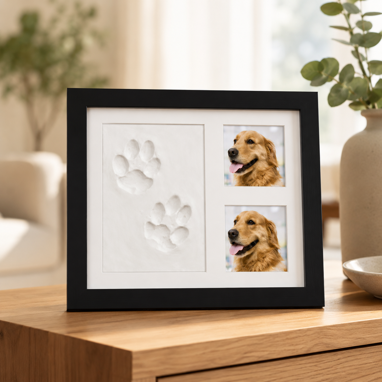 Pet Paw Print Keepsake Kit with Photo Frame
