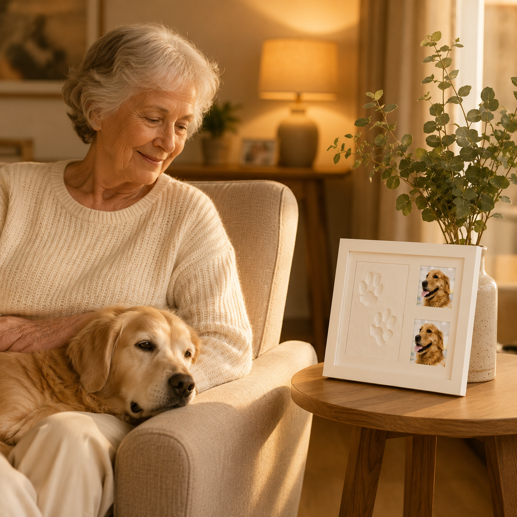 Pet Paw Print Keepsake Kit with Photo Frame