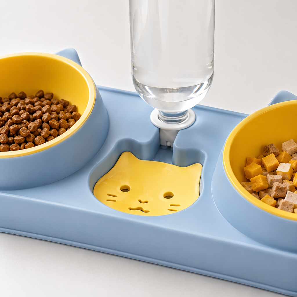 Automatic Pet Feeding & Water Bowl Set