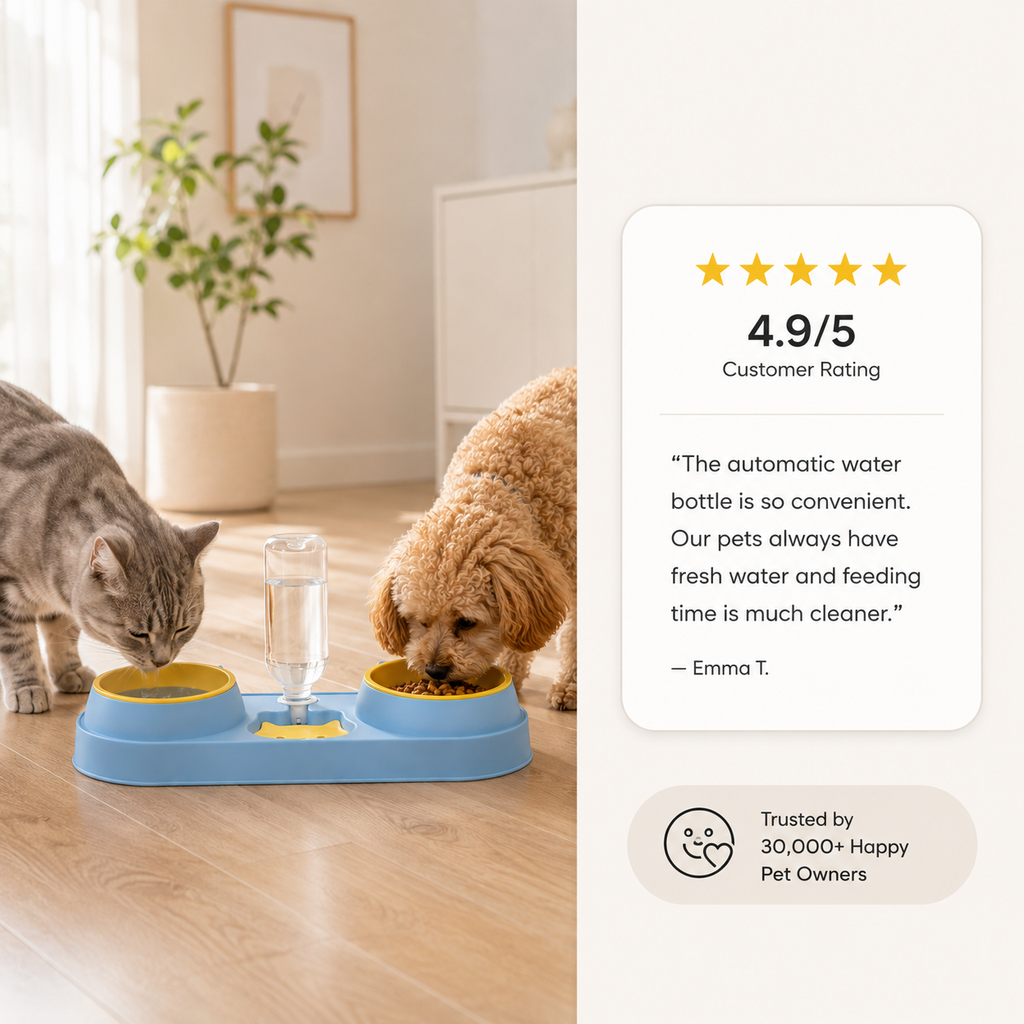 Automatic Pet Feeding & Water Bowl Set