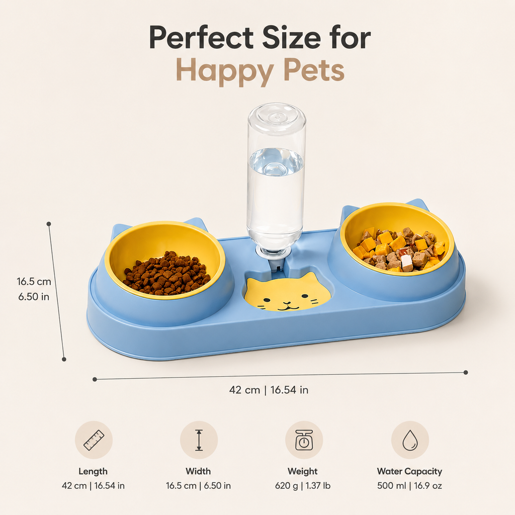 Automatic Pet Feeding & Water Bowl Set