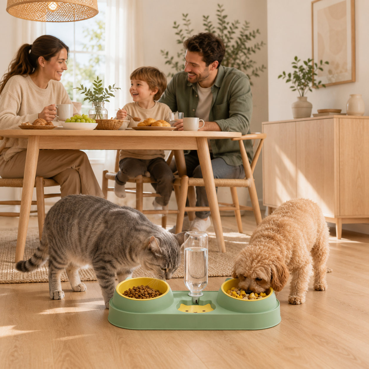 Automatic Pet Feeding & Water Bowl Set