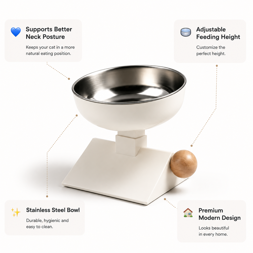 Adjustable Elevated Cat Bowl