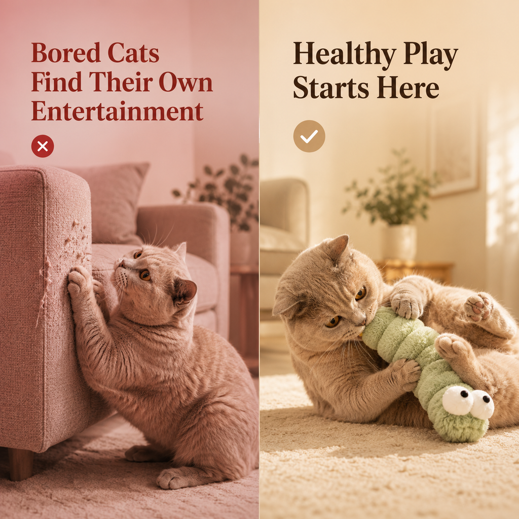 Plush Caterpillar Cat Toy